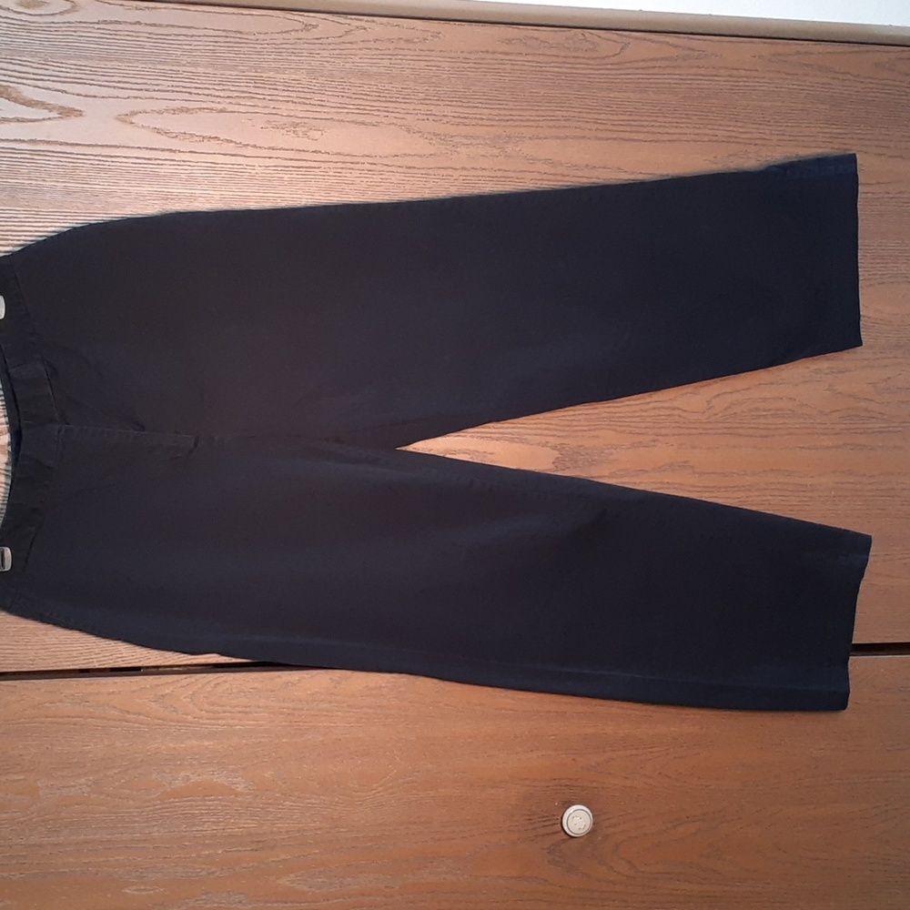 Merona womens cotton stretch wide leg navy trousers with side and back pockets